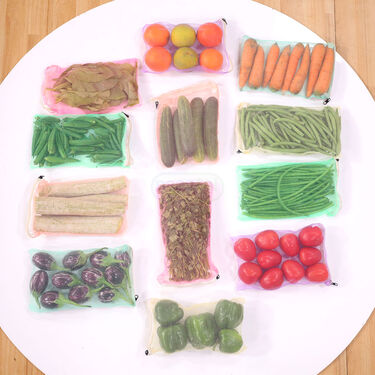 Pack of 12 Fridge Storage Bags for Vegetables & Fruits (12FSB)