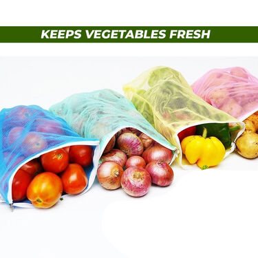Pack of 12 Fridge Storage Bags for Vegetables & Fruits (12FSB)