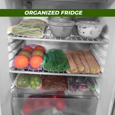 Pack of 12 Fridge Storage Bags for Vegetables & Fruits (12FSB)