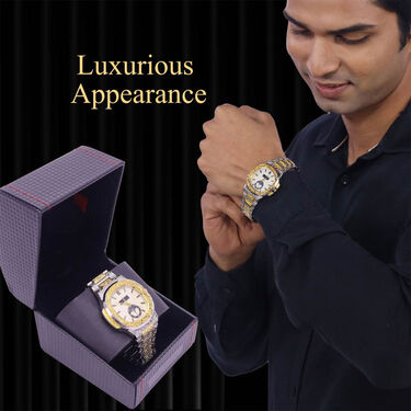 Mens Luxury Golden Watch Buy1 Get 1 Free (2MW16)