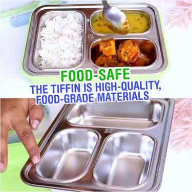 3 Compartment Stainless Steel Lunch Box (3CSLB)