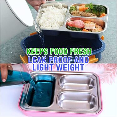 3 Compartment Stainless Steel Lunch Box (3CSLB)