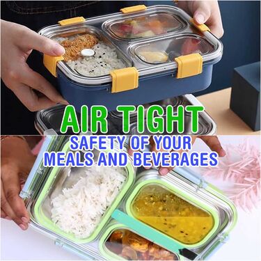 3 Compartment Stainless Steel Lunch Box (3CSLB)