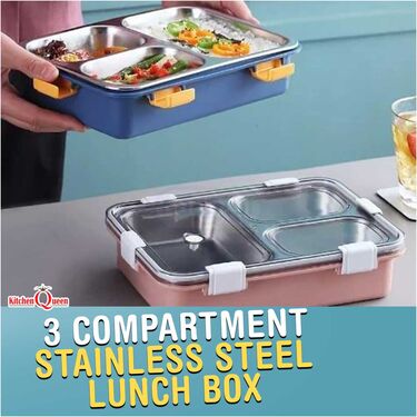 3 Compartment Stainless Steel Lunch Box (3CSLB)