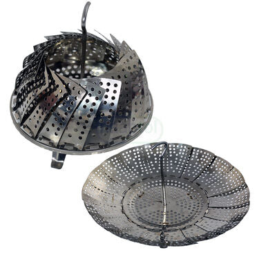 3 in 1 Stainless Steel Folding Steamer, Strainer And Fruit Basket (SSFB)