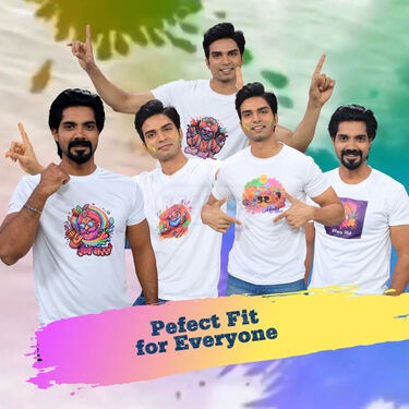5 Round Neck Holi T-Shirts (5RT28)