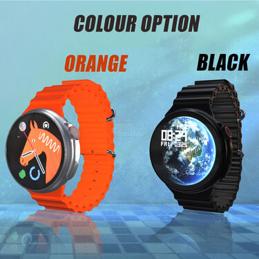 Edge to Edge Round Screen Bluetooth Calling Smart Watch + Wireless Magnetic Charger (SWR1)