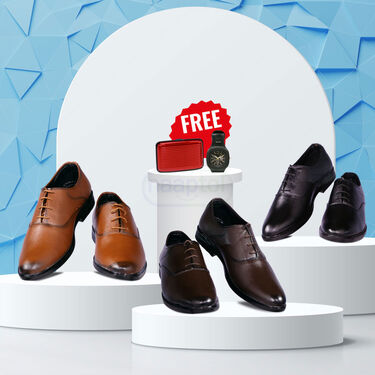 Pick Any 1 Formal Shoes + Free Designer Watch & Secure Wallet (FSC1)