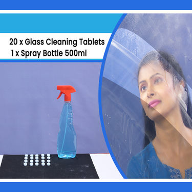 Glass Cleaning Tablets with Free Spray Bottle