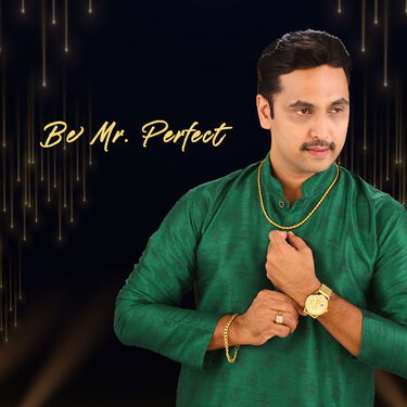 Golden Watch with Golden Chain + Bracelet + Ring (MGWCBR10)