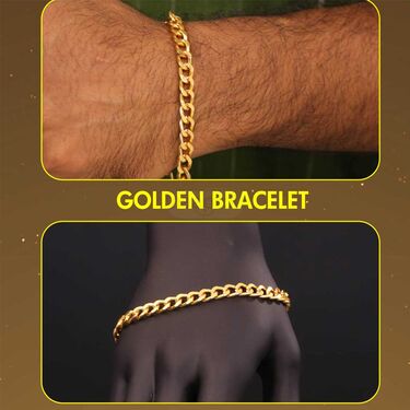 Golden Watch + 2 Chain + Bracelet + Ring (MGW2CBR10)