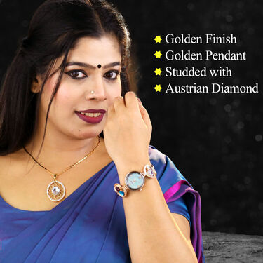 Ladies Watch + 2 Chain + Pendant (LW2CP)