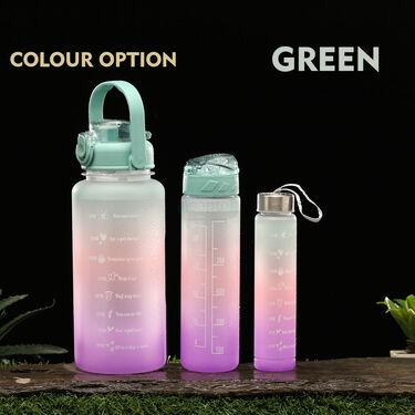 Pack of 3 Motivational Sipper Water Bottles with Trendy Stickers (3PB1)