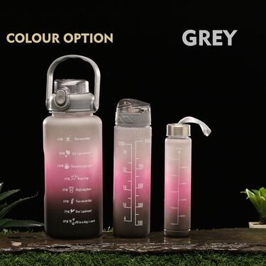 Pack of 3 Motivational Sipper Water Bottles with Trendy Stickers (3PB1)