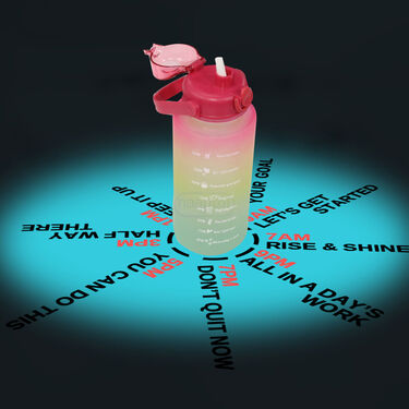 Pack of 3 Motivational Sipper Water Bottles with Trendy Stickers (3PB1)