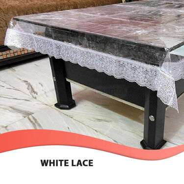 Buy 1 Get 1 Transparent Table Cover With Decorative Lace (TC1)