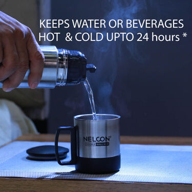 24 Hours Hot or Cold Insulated Flask + Double Wall Cup