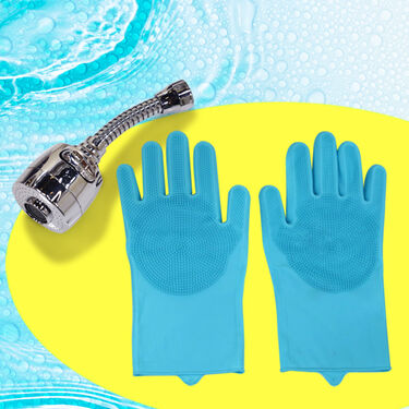 Easy Flexi Jet Spray Tap with Cleaning Gloves