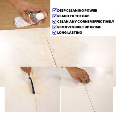 Pack of 2 Corner & Gap Cleaning Brush + Free Tap & Tile Cleaner