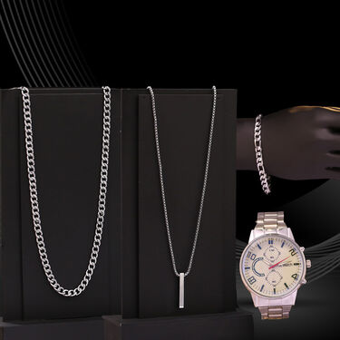 Platinum Watch 2 Chain Pendant Bracelet (MPW2CPB)