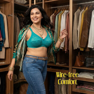 3 Sensational Full Coverage Lacy Bra With Broad Band (3FCB6)