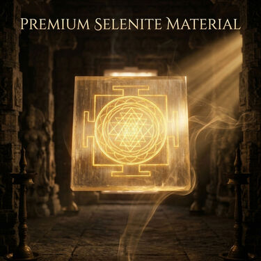 Selenite Shree Yantra Charging Plate With Certificate (SYCP1)