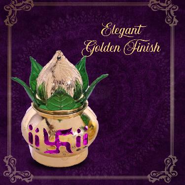 LED Kalash With Meena Leaf Lamp - B1G1 (LKL1)