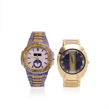 Mens Luxury Golden Watch Buy1 Get 1 Free (2MW16)