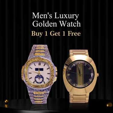 Mens Luxury Golden Watch Buy1 Get 1 Free (2MW16)
