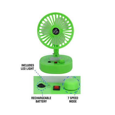 Rechargeable Portable Fan With LED Light (EF29)