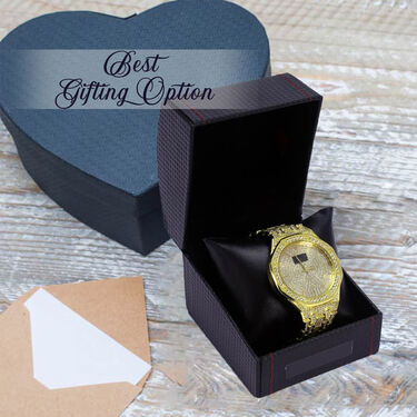 Royal Luxe Austrian Diamond Golden Watch (MGW30)