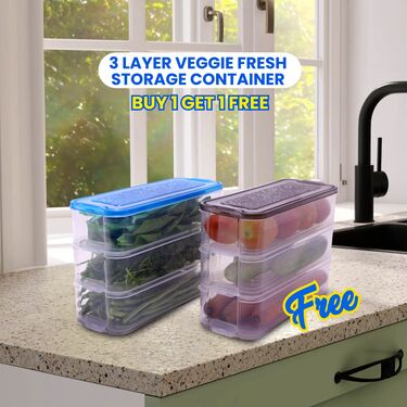 3 Layer Veggie Fresh Storage Container --BOGO (6VF2)
