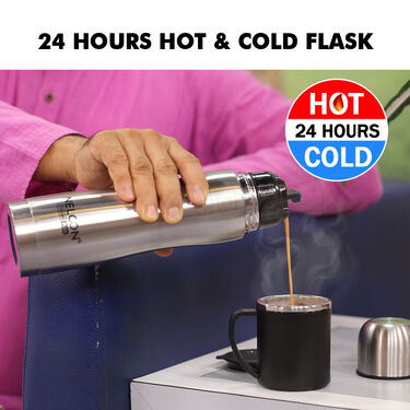 24 Hours Hot or Cold Designer Insulated Flask (500 ml) + Double Wall Cup with Lid (1F1C3)