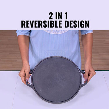 2-in-1 Heavy Duty Cast Iron Tawa & Grill (1GDT1)