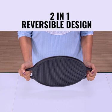 2-in-1 Heavy Duty Cast Iron Tawa & Grill (1GDT1)