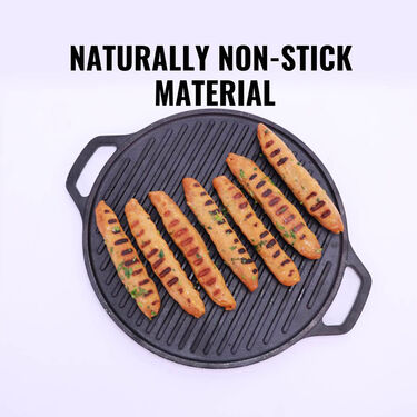 2-in-1 Heavy Duty Cast Iron Tawa & Grill (1GDT1)