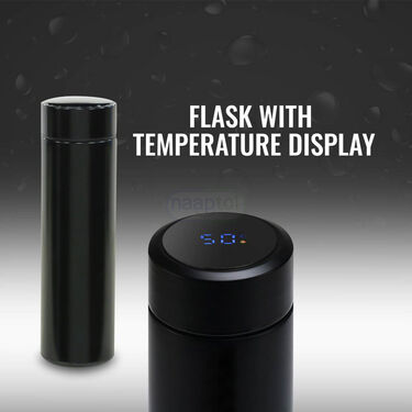 24 Hrs Hot & Cold Flask with Temperature Display + Free 2 Double Wall Cups (1TF2CM)