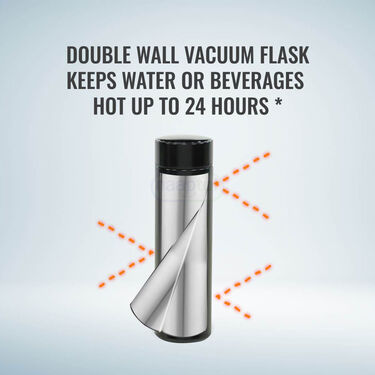 24 Hrs Hot & Cold Flask with Temperature Display + Free 2 Double Wall Cups (1TF2CM)