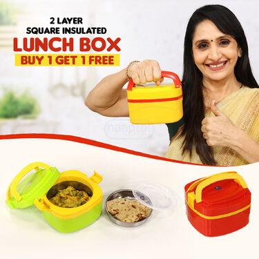 2 layer Square Insulated lunch Box - B1G1 (2LILB)