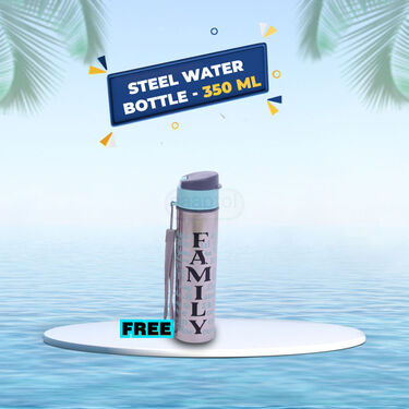 Pack of 2 Steel Water Bottle (450ml) + Free 1 Steel Water Bottle (350ml) - (2&1SWB)
