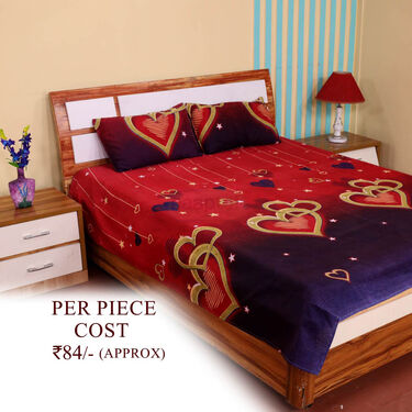 Pack Of 8 Double Bed Sheets With16 Pillow Covers Free (8BS61)