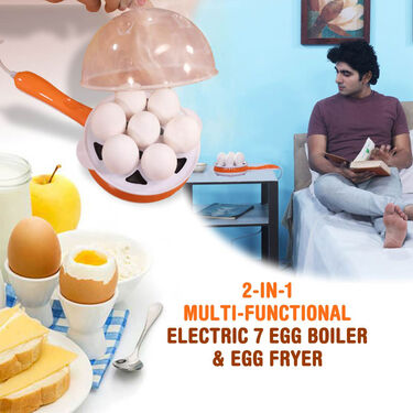 2 in 1 Multi Functional Electric 7 Egg Boiler Roaster Heater Fryer (BEFM2)