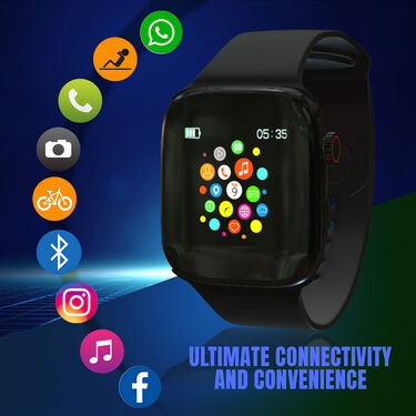 Bluetooth Calling Smart Watch + Colorful Bluetooth Earpods With Inbuilt Screen And light (BCSW16)