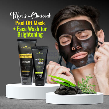 Mens Charcoal Peel Off Mask + Face Wash for Brightening (CPMFW)