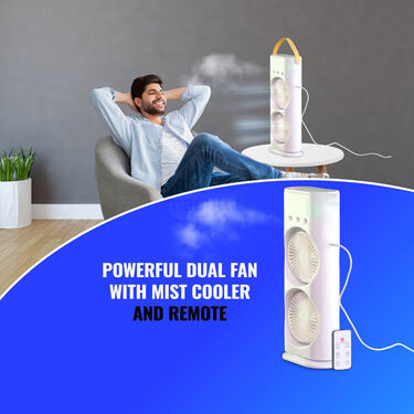 Double Ended Mist Spray Cooling Fan With Remote (EF16)