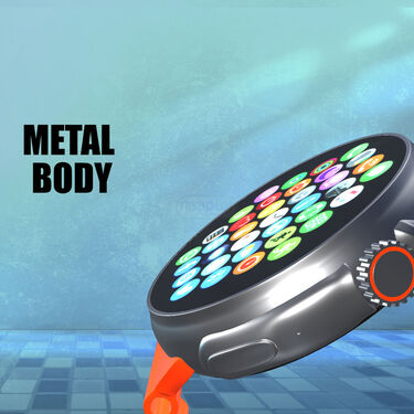 Edge to Edge Round Screen Bluetooth Calling Smart Watch + Wireless Magnetic Charger (SWR1)