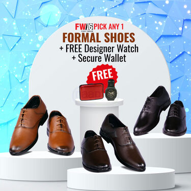 Pick Any 1 Formal Shoes + Free Designer Watch & Secure Wallet (FSC1)