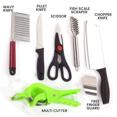 5 In 1 Tool Cutting Combo + Multi Cutter + Free Finger Guard (FS2)