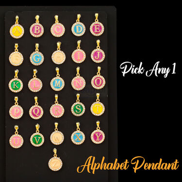 Golden Chain + Alphabet Pendant + Golden Bracelet + Ring (MGJ36)