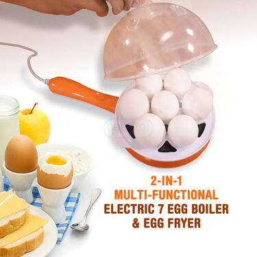 2 in 1 Multi Functional Electric 7 Egg Boiler Roaster Heater Fryer (HEFM2)